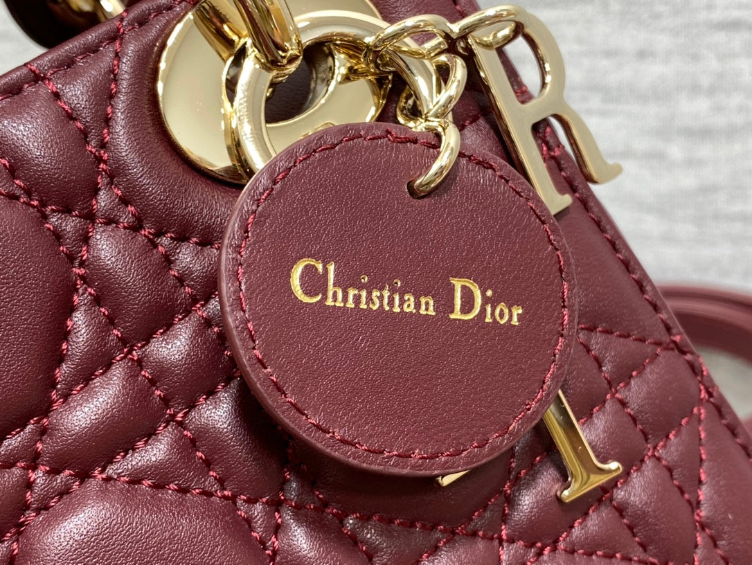 mini lady 17 wine lambskin
