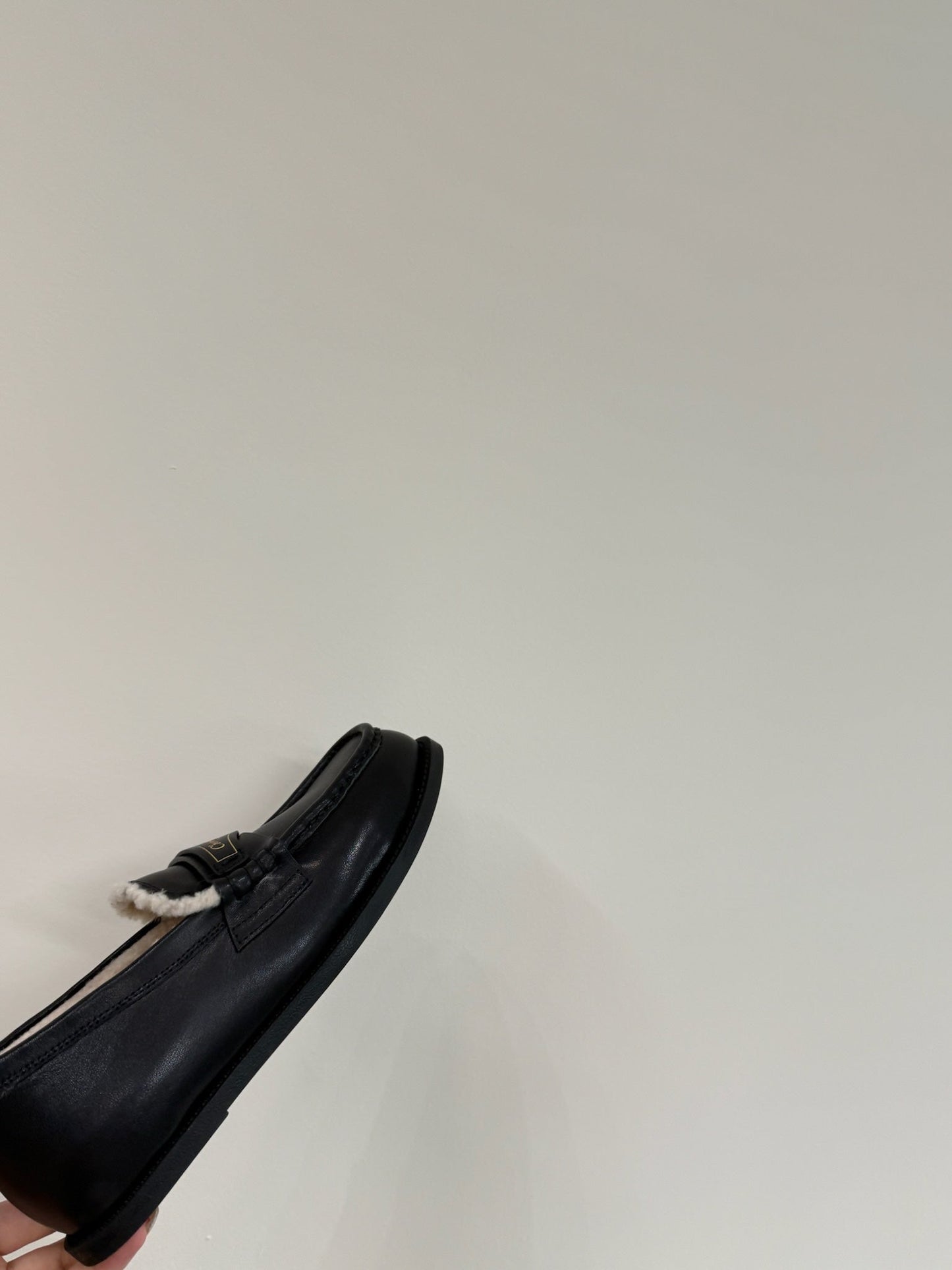 CD Loafers In Black Lambskin And Fleece Lining 109291
