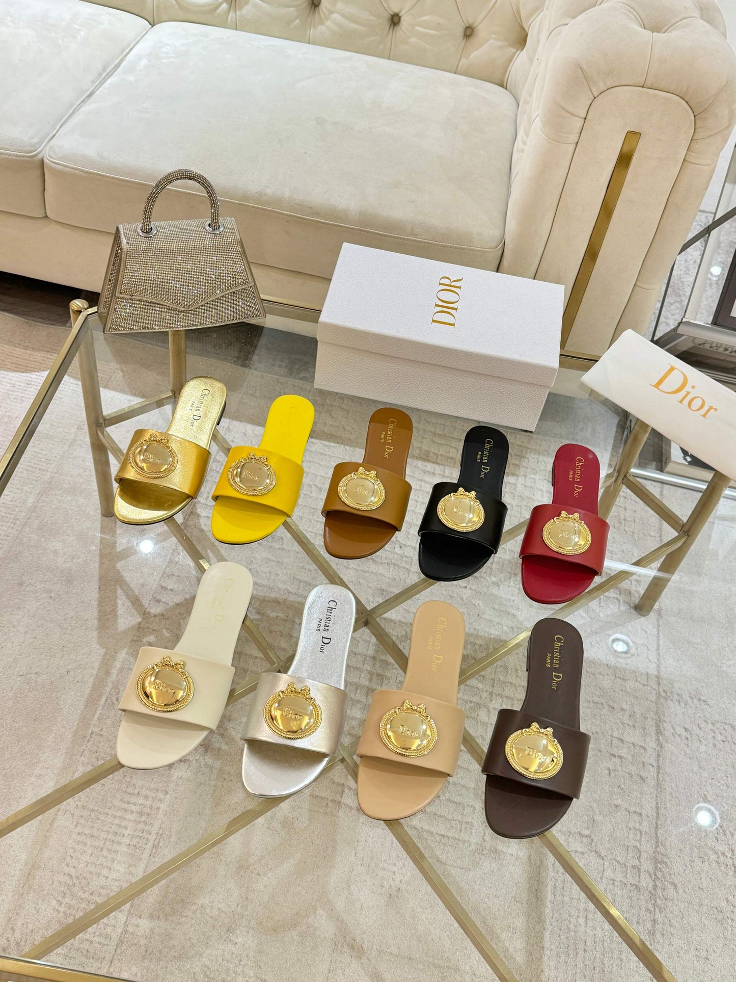 CD 26s Sandals Yellow Leather 667118