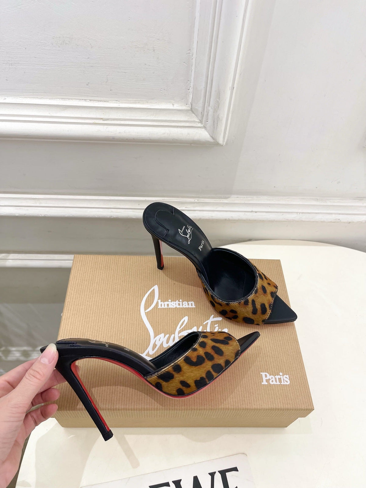 CL 26SS Slingback 100 Brown Black Leopard Leather 586571
