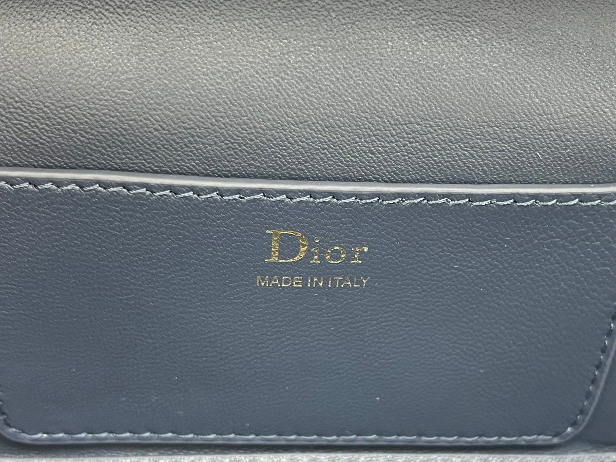 CD Cannage Vanity Chain Bag 19cm Navy Cowhide 158124