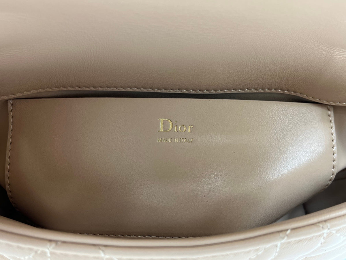CD My Tender Top Handle Mini Bag 21cm Beige Macrocannage Leather 159477