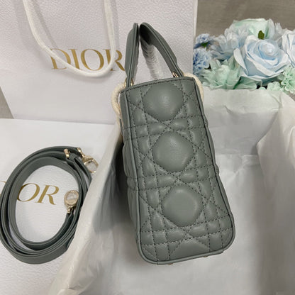 mini lady 17 rock gray lambskin