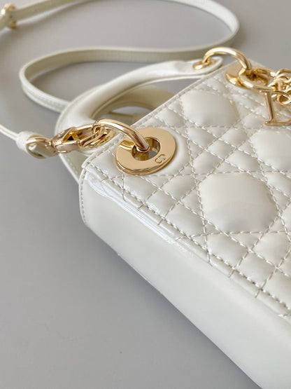 micro lady 12 white patent calfskin