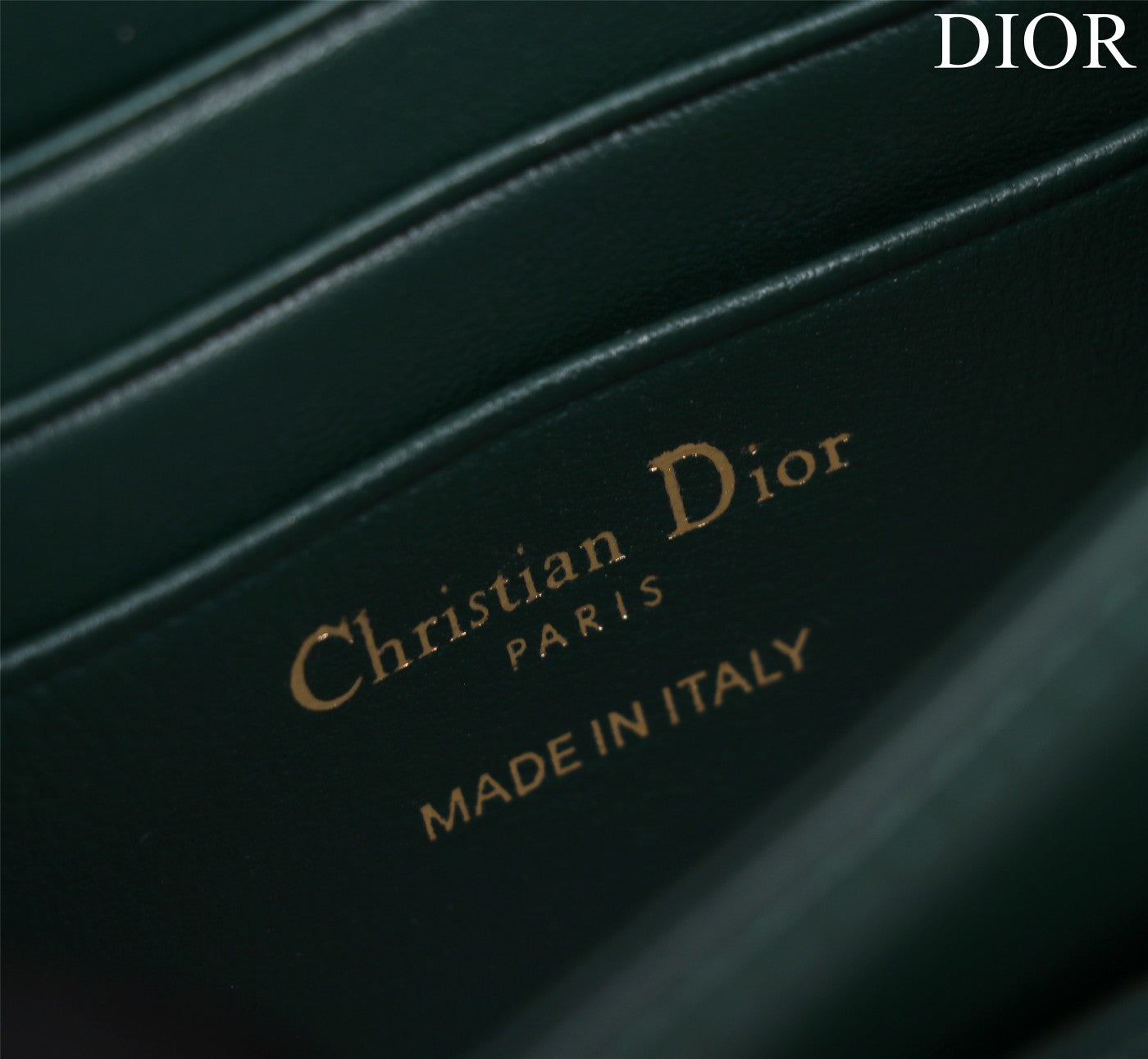 my cd mini 21 dark green patent calfskin