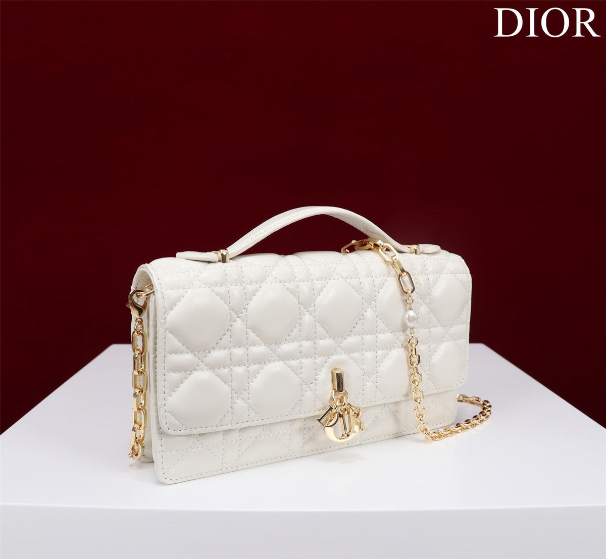 my cd mini 21 white lambskin