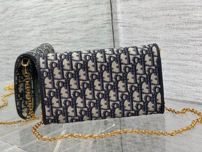 CD bobby bag classic 22 blue oblique fabric