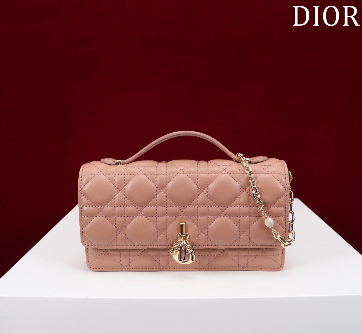my cd mini 21 rose lambskin