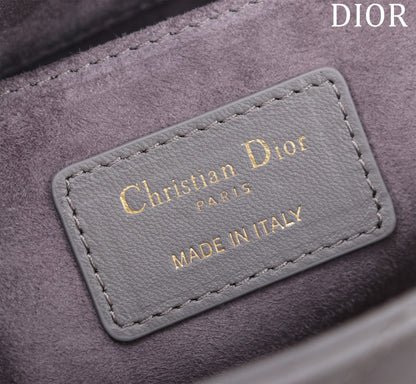 medium lady d-joy 26 grey lambskin