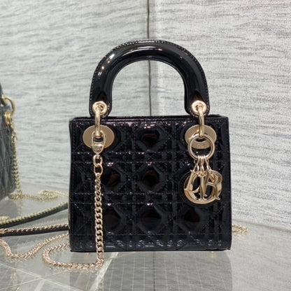mini lady 17 black patent calfskin