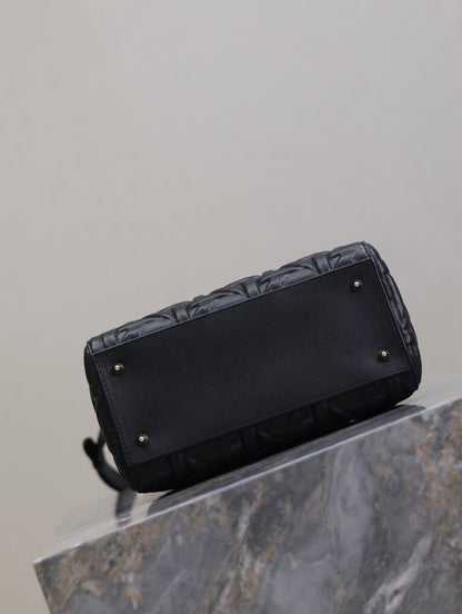 Lady Bag 20cm Black Graphic Lambskin