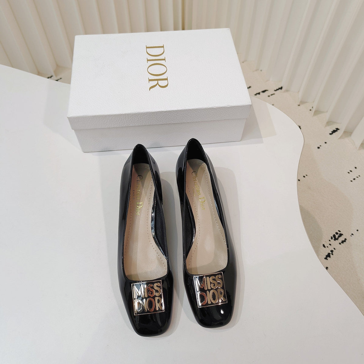Miss Dior Pump 40mm In Glossy Black Cowhide 111368