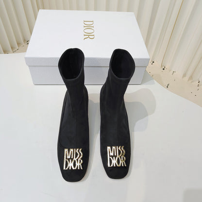 Miss Dior Ankle Boots 40mm Black Suede 111389