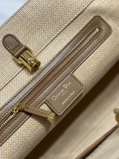 LARGE 41 TOUJOURS BAG IN BISQUE BEIGE CANNAGE RAFFIA