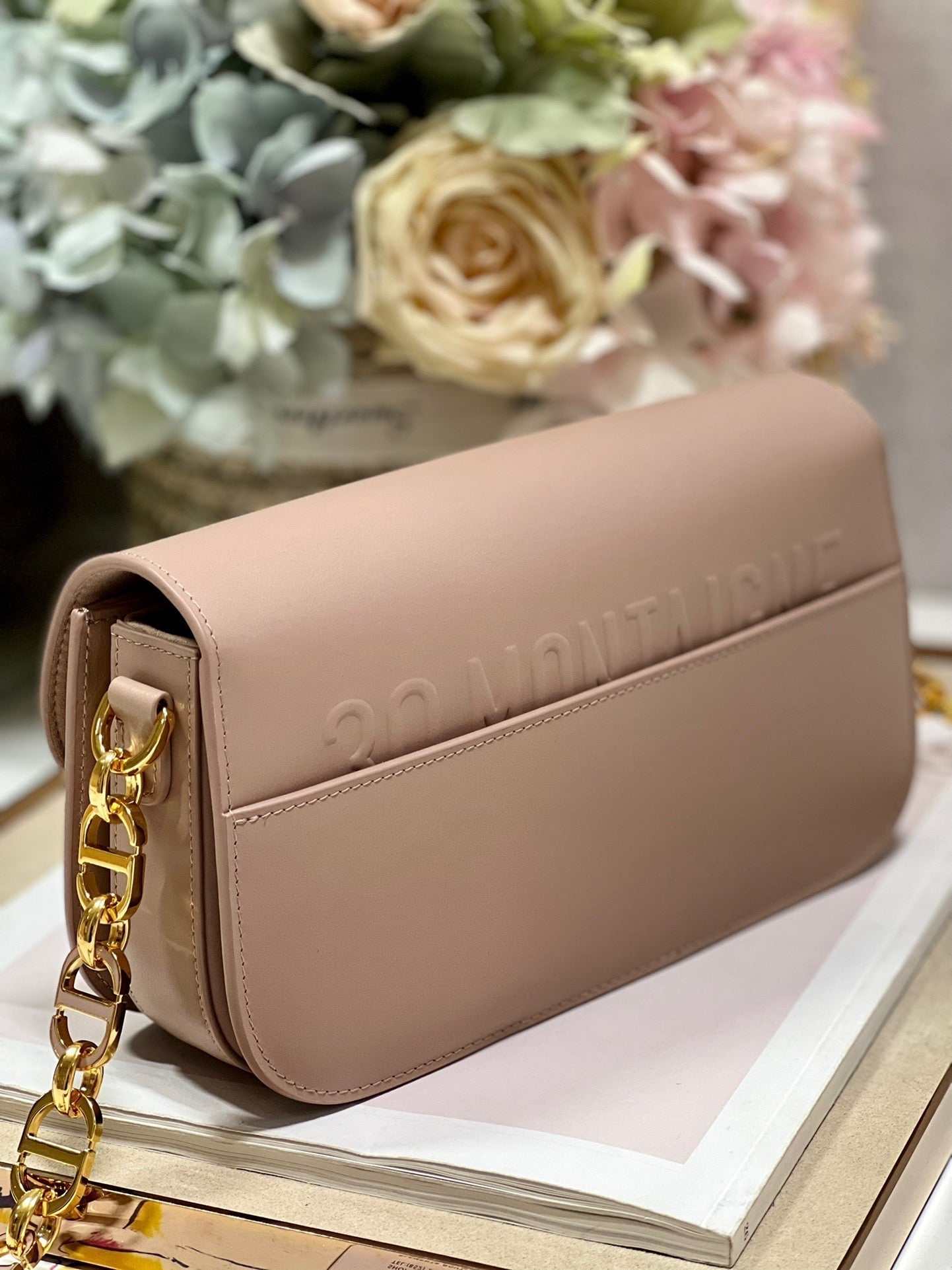 CD Montaigne Avenue Bag Pink Calfskin 336845