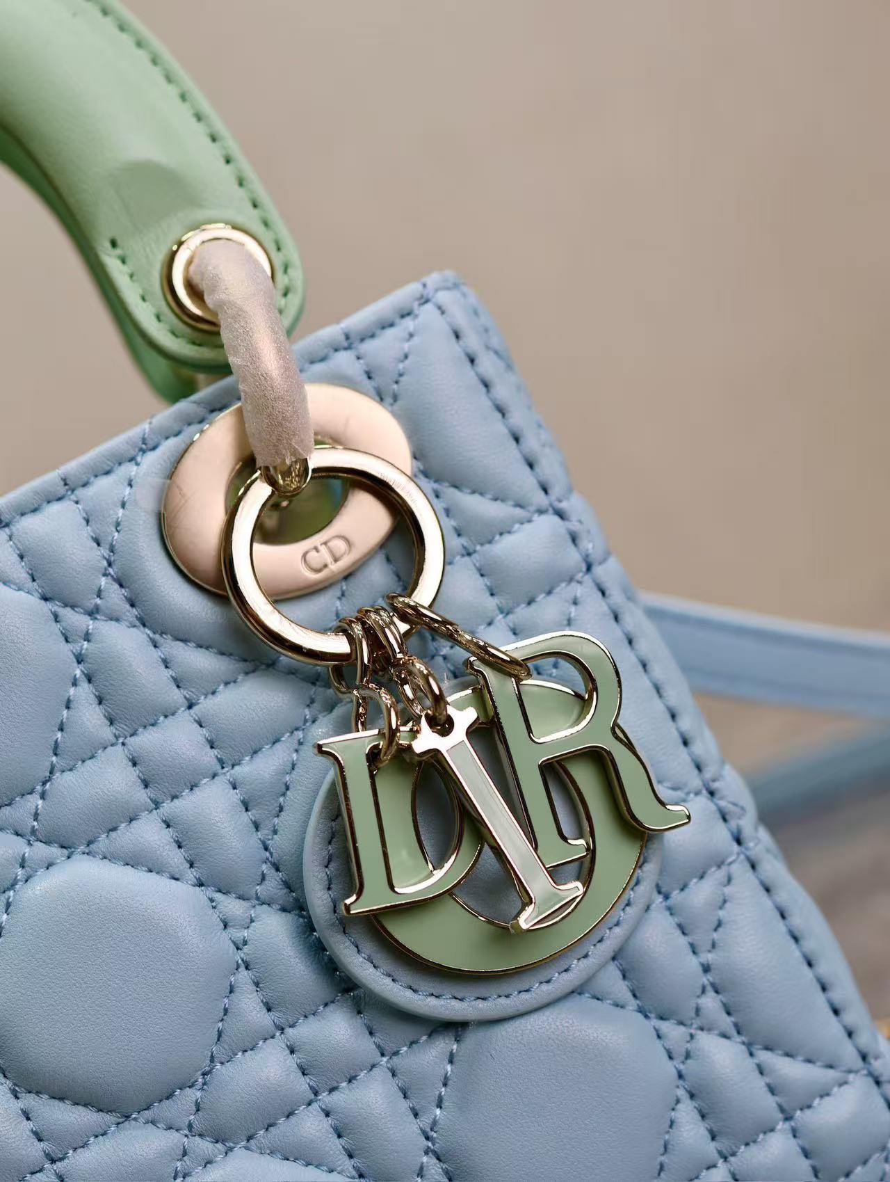 CD Mini Lady 17 Light Blue Mint Lambskin