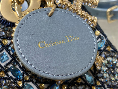 CD Lady 20 Navy blue Canvas attached diamonds