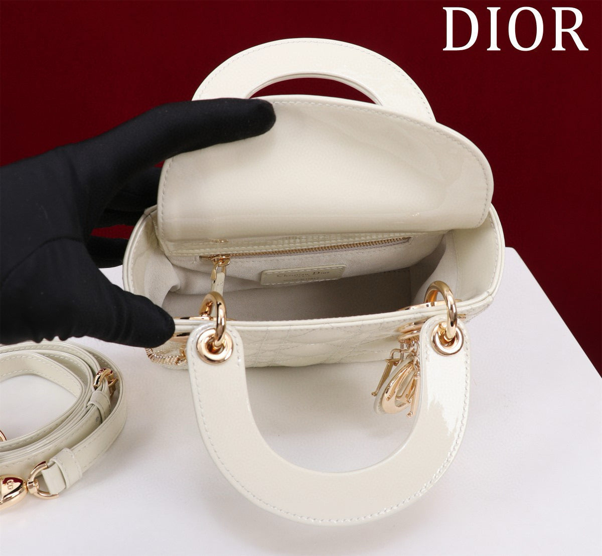 Mini Lady 17 My ABC White Patent Calfskin