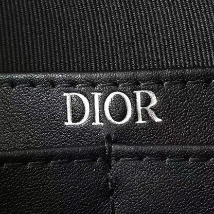 CD A5 Pouch Black Grained Calfskin with CD Icon
