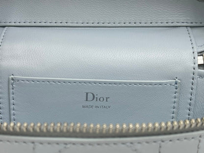 CD Trianon Soft Vanity Mini Bag Light Blue Macrocannage Lambskin