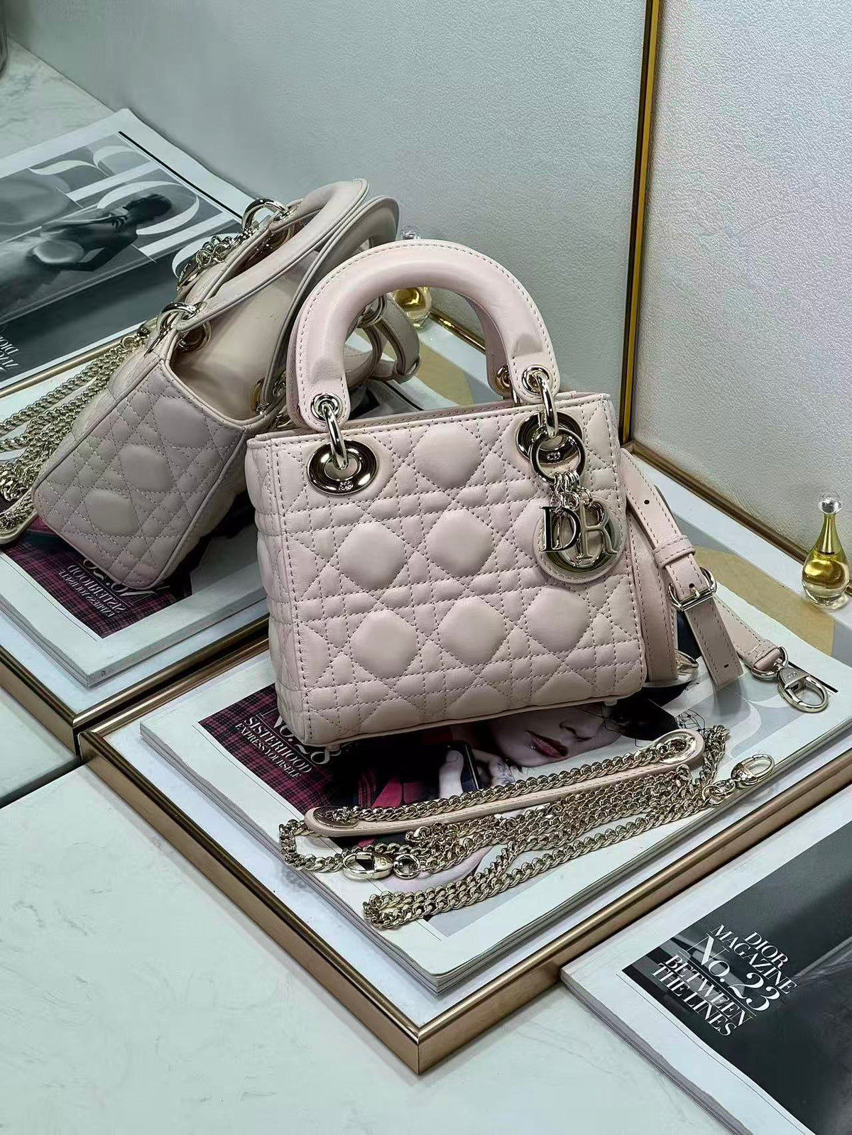 CD Sac Lady Dior Power Pink Lamskin