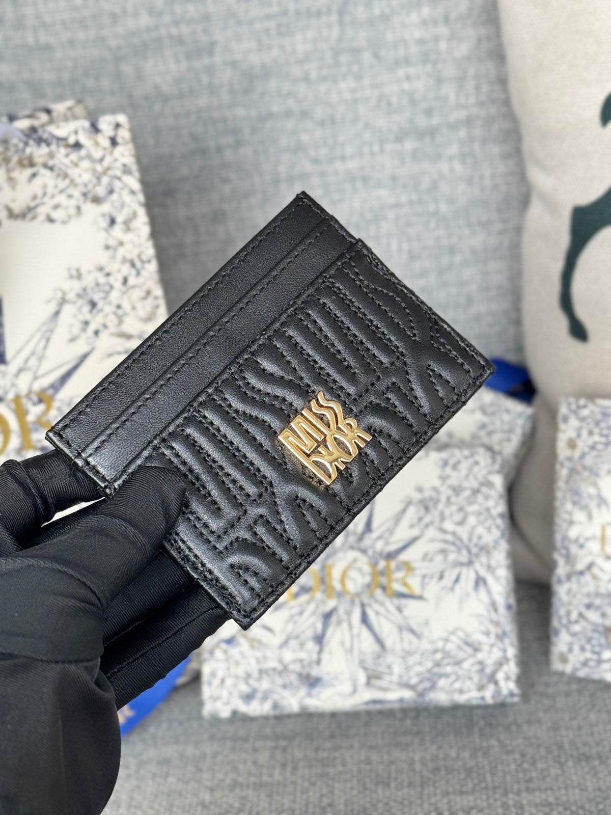 CD Miss Dior Freesia card holder 10.5cm Sheepskin