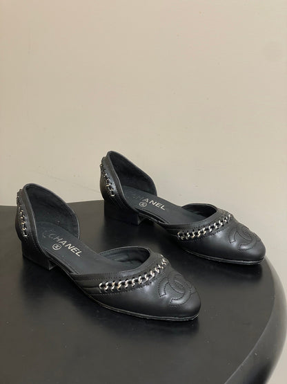 CC 2026 Embroidered Ballet Flat Mary Jane Sheepskin
