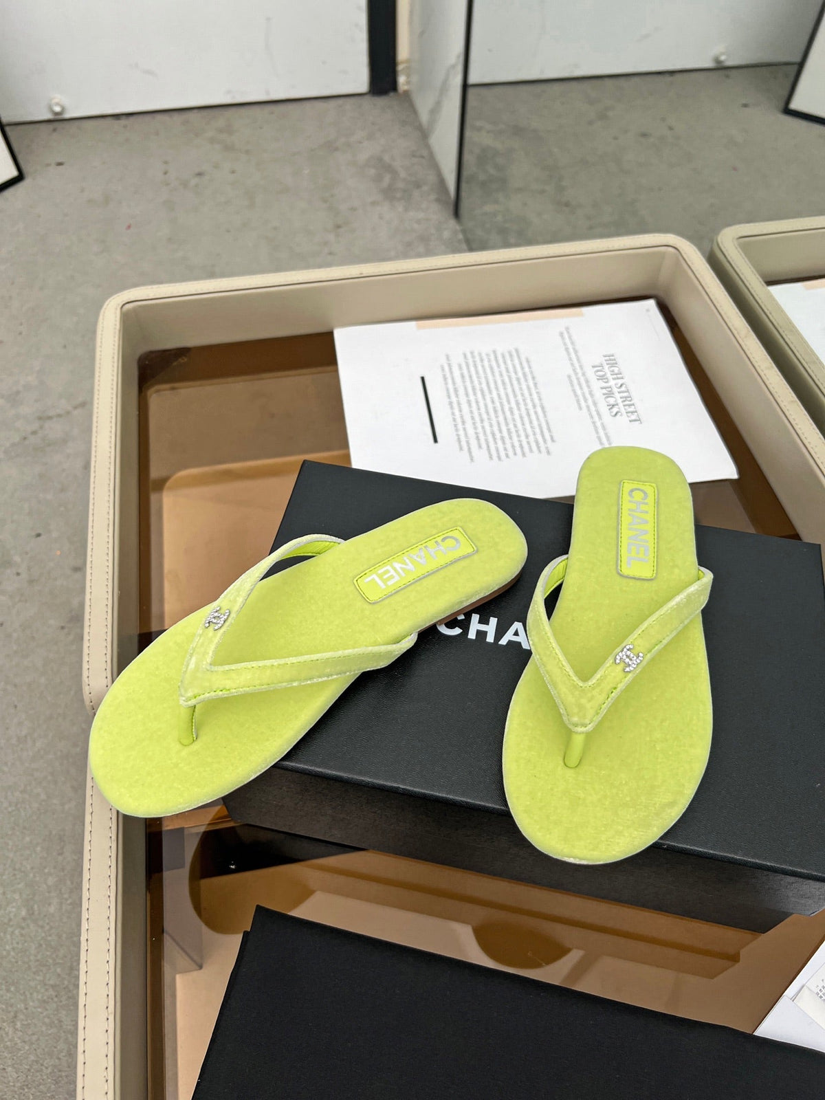Chanel 2026 Kiss's Flipflops Sheepskin Velvet 802295