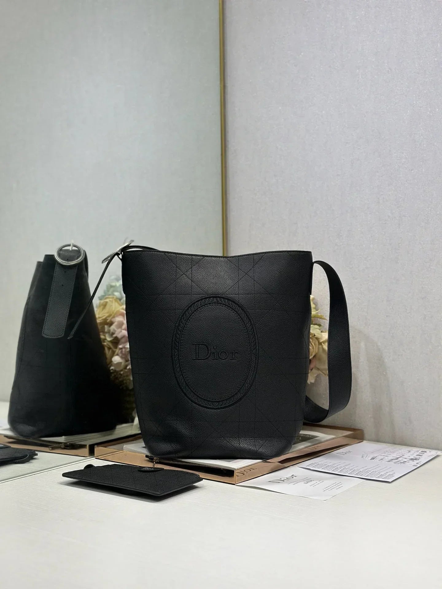 Dior 2026 Medaillon Bucket Bag Suede and Leather 159057