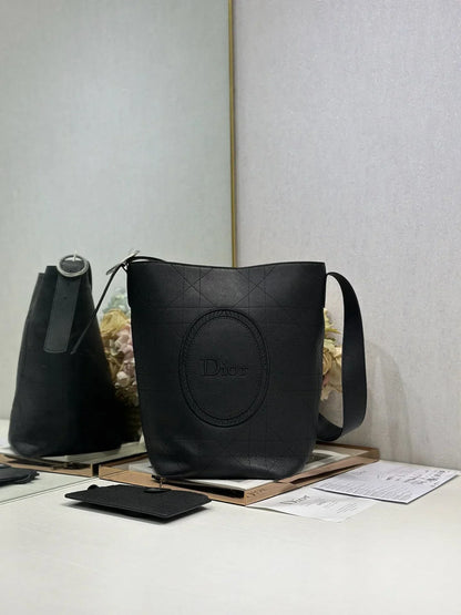 Dior 2026 Medaillon Bucket Bag Suede and Leather 159057