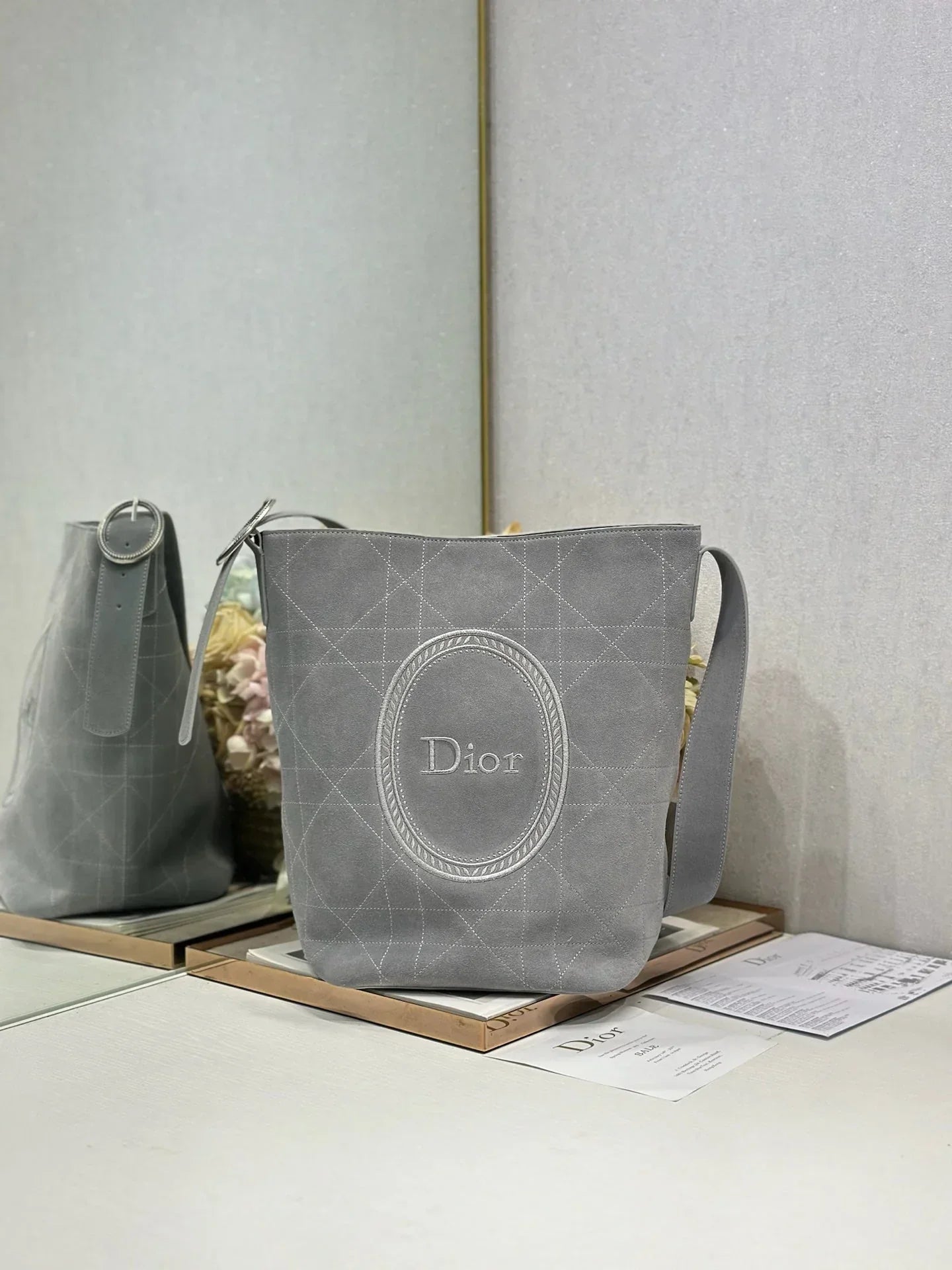 Dior 2026 Medaillon Bucket Bag Suede and Leather 159057