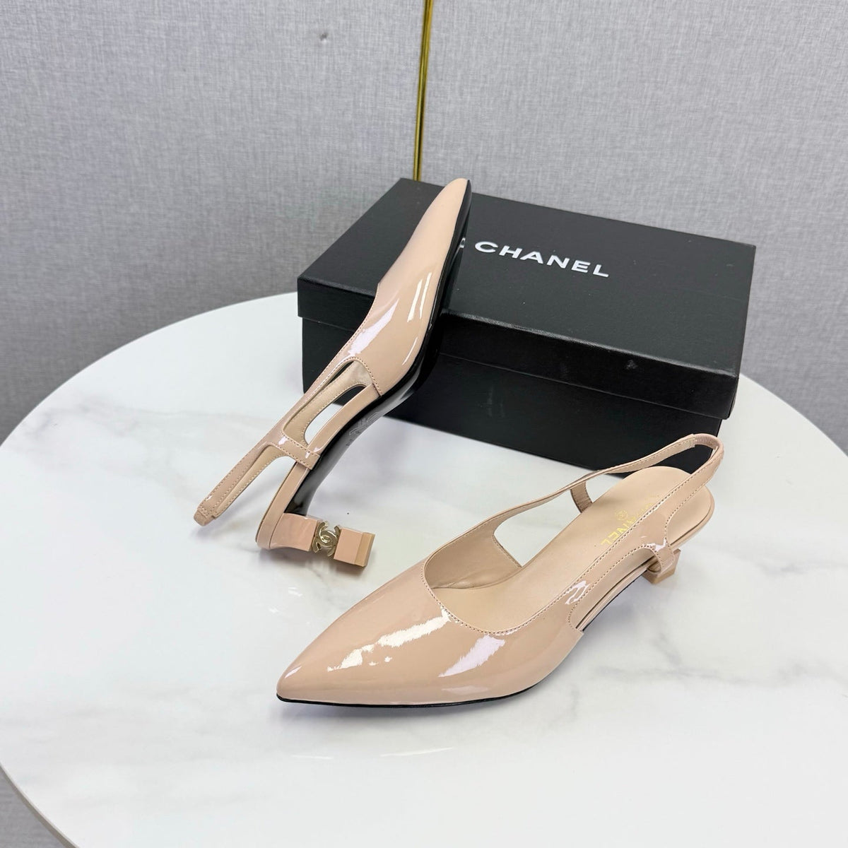 Chanel 2026 Slingback 50mm Patent Leather 904478