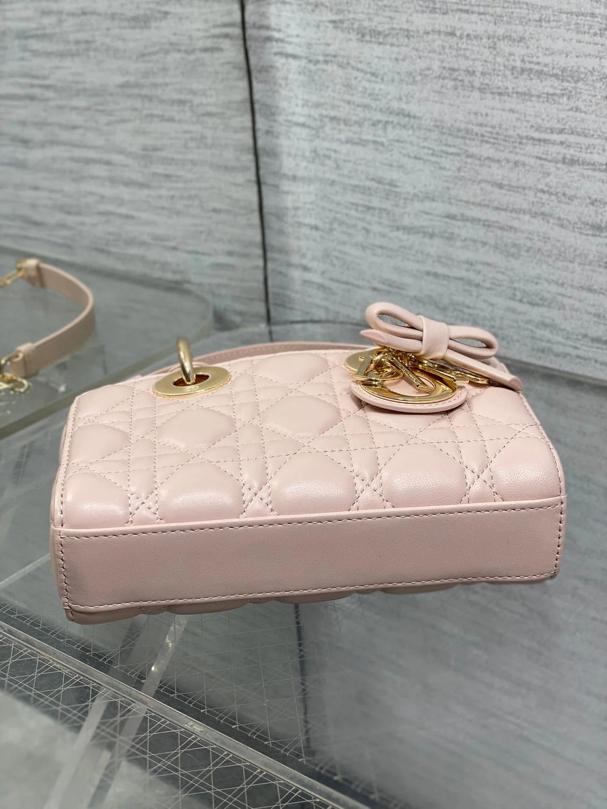 Dior 2026 Bow D-Joy Micro Bag Power Pink Lambskin 284125