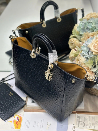 Dior 2026 Toujours Bag Black Embossed Calfskin 288195