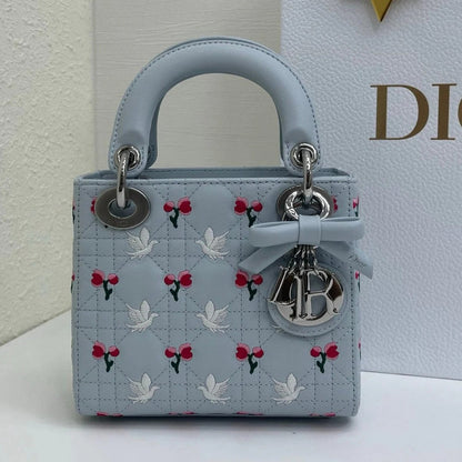 Dior 2026 Bird Rose Design Lady Dior Bag Lambskin