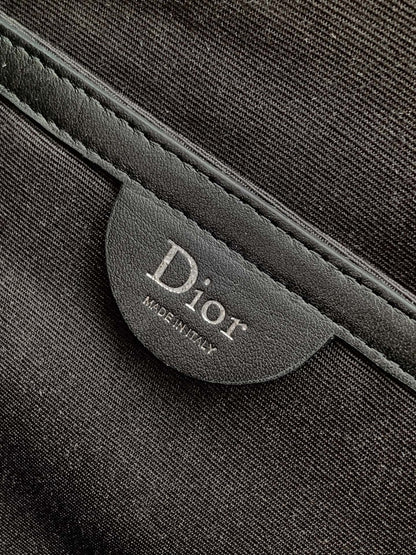 Dior 2026 Heritage Saddle Flap Messenger Bag 23cm Fabric Leather