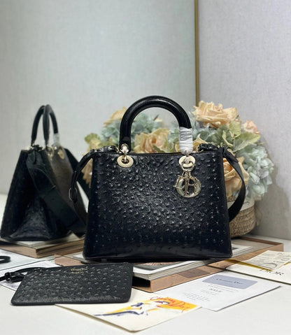 Dior 2026 Toujours Bag Black Embossed Calfskin 288195