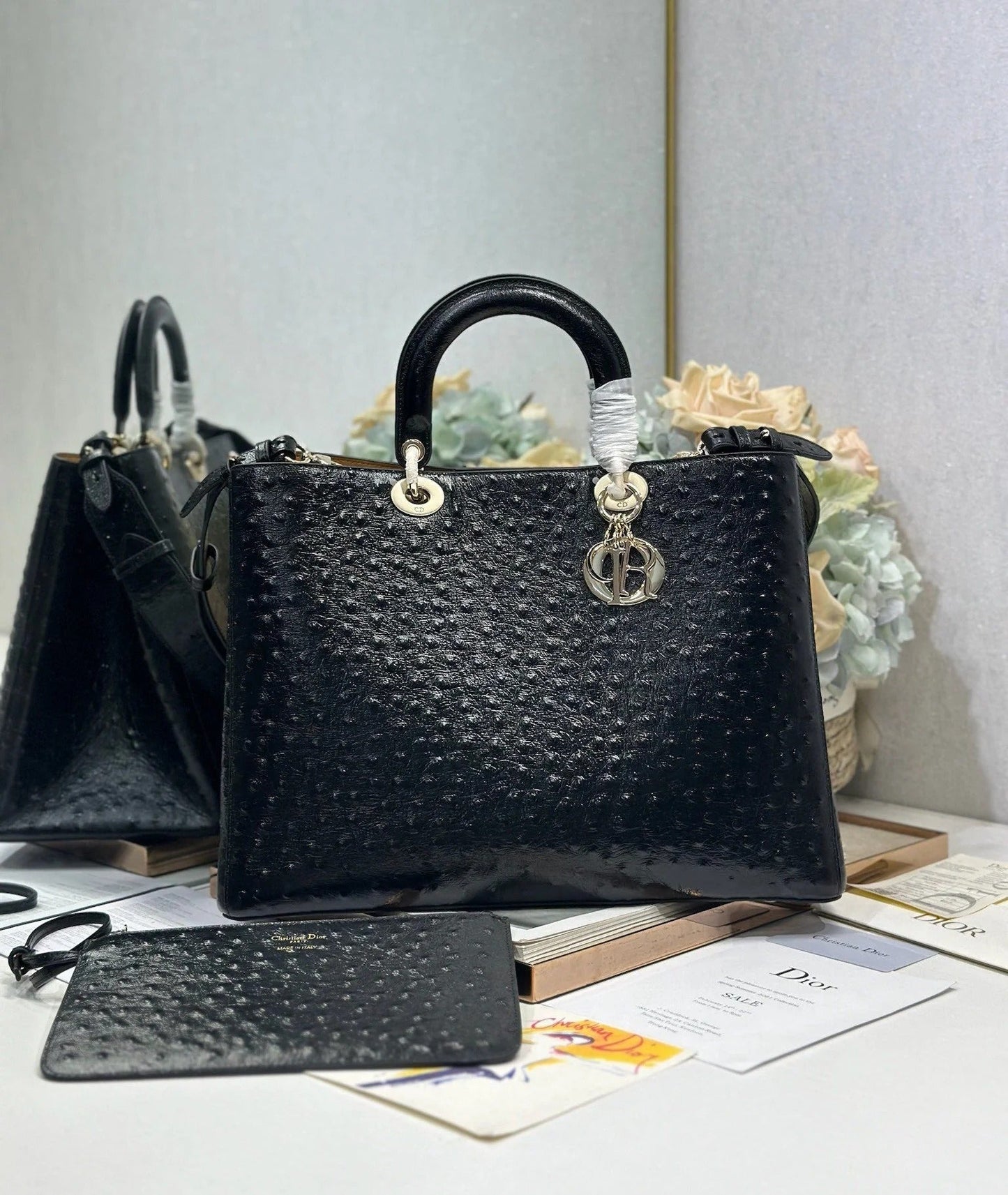 Dior 2026 Toujours Bag Black Embossed Calfskin 288195