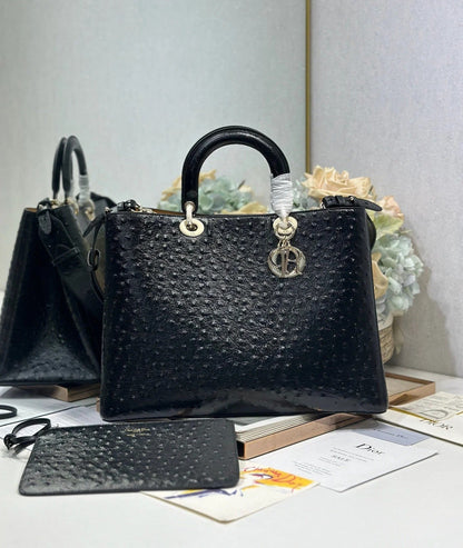 Dior 2026 Toujours Bag Black Embossed Calfskin 288195