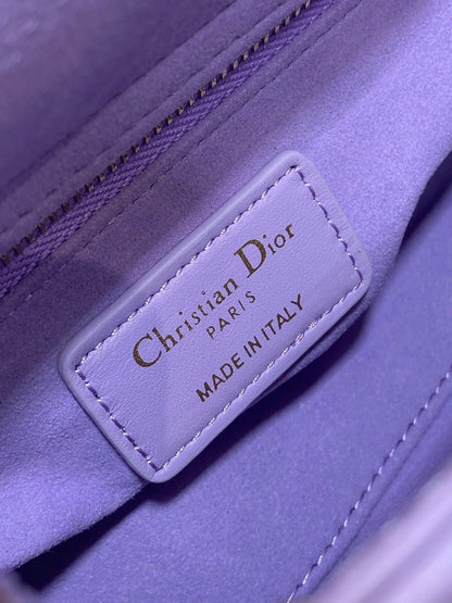 Dior 2026 Mini Lady Dior Bag Purple Lambskin 247396