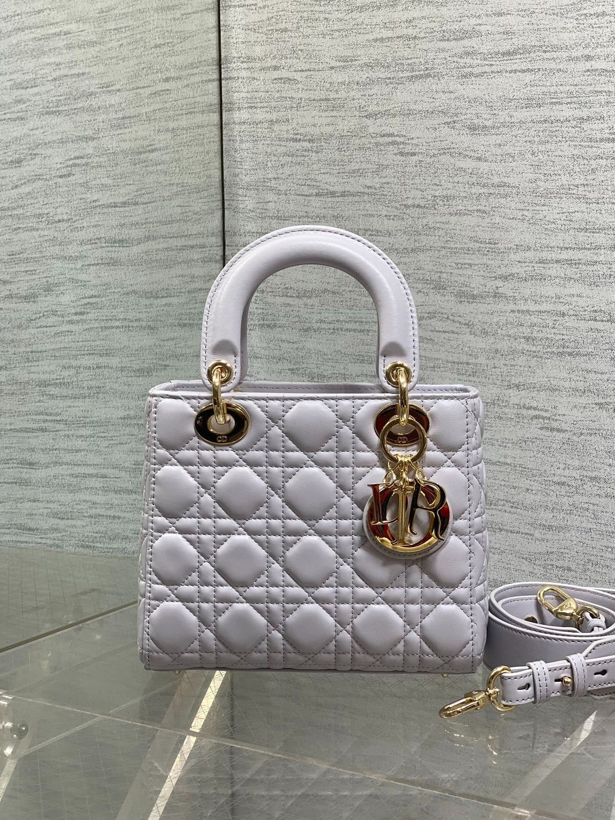 Dior 2026 Mini Lady Dior Bag Light Purple Lambskin 267705