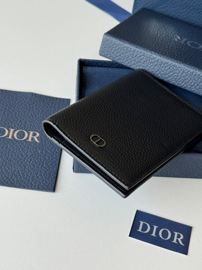CD BI-fold Passport Black Grain Cowhide