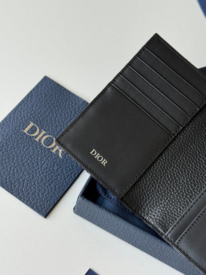 CD Oblique Passport Holder Black Jacquard Cowhide