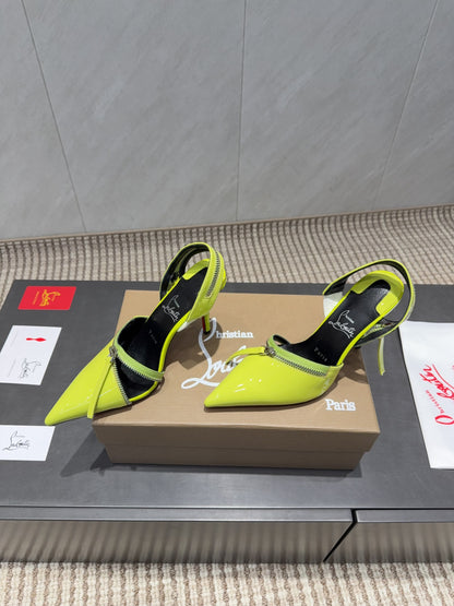 CL 26SS Slingback 100 Neon Yellow Patent Leather 613792