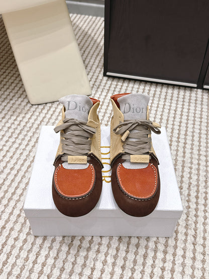 Dior Roadie Sneaker Brown Beige Orange Suede Mesh 661983
