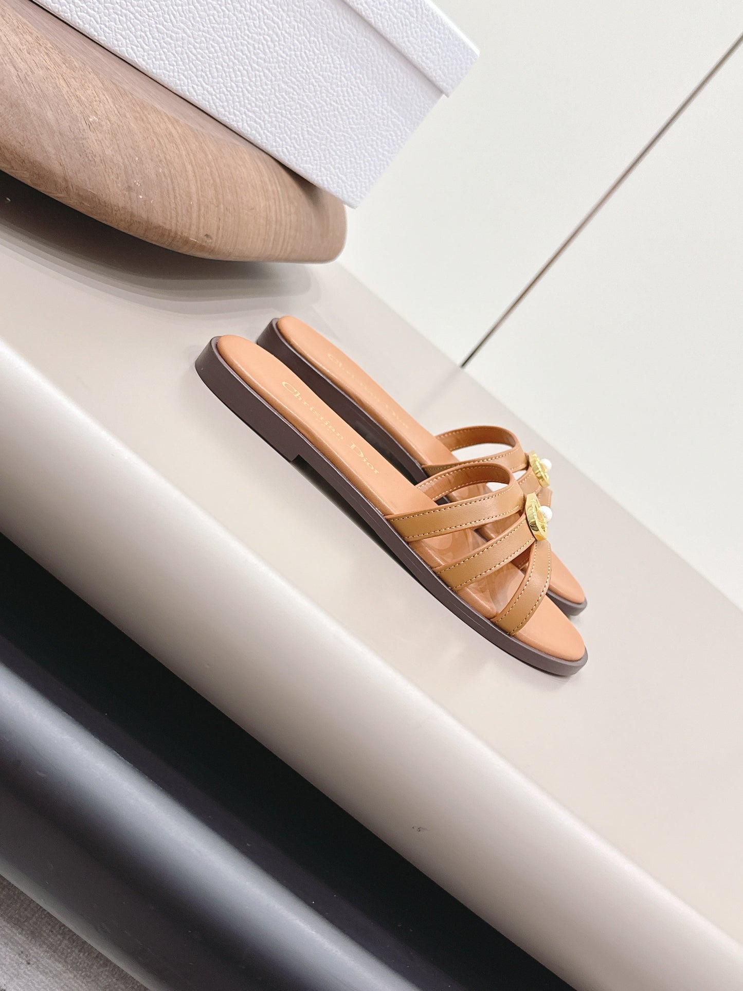 CD 26s 30M Slide Tan Calfskin 738223
