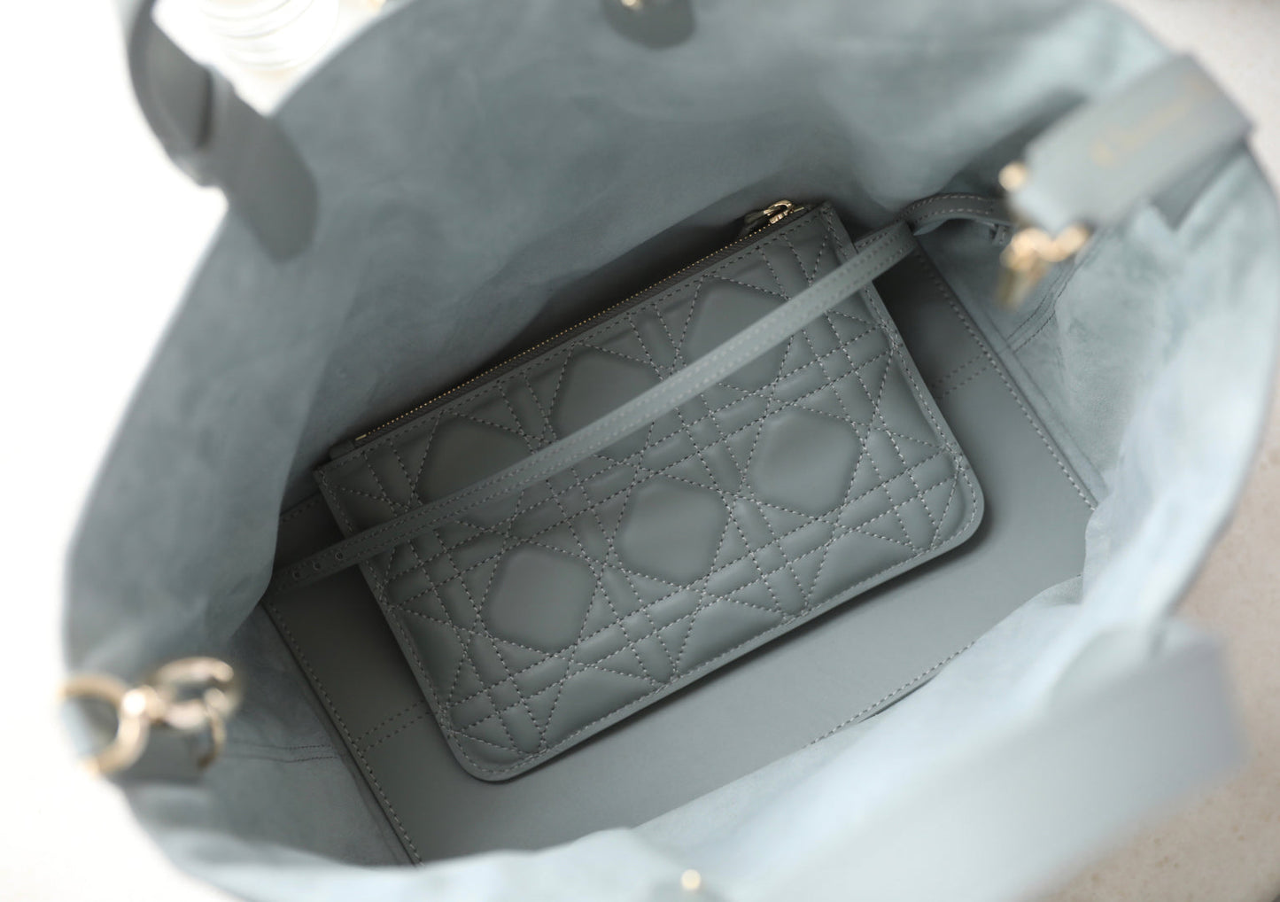 CD Toujours Bag 28.5 Light Blue Calfskin