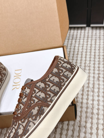 CD Saltwind Sneaker Brown Oblique Jacquard Cotton 632434