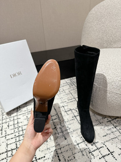 CD High Boots 100mm Black Suede