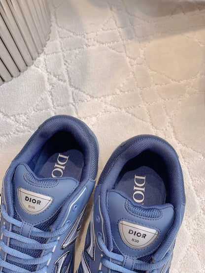 CD B30 Sneaker Deep Blue Polyester Mesh Fabric And Calfskin